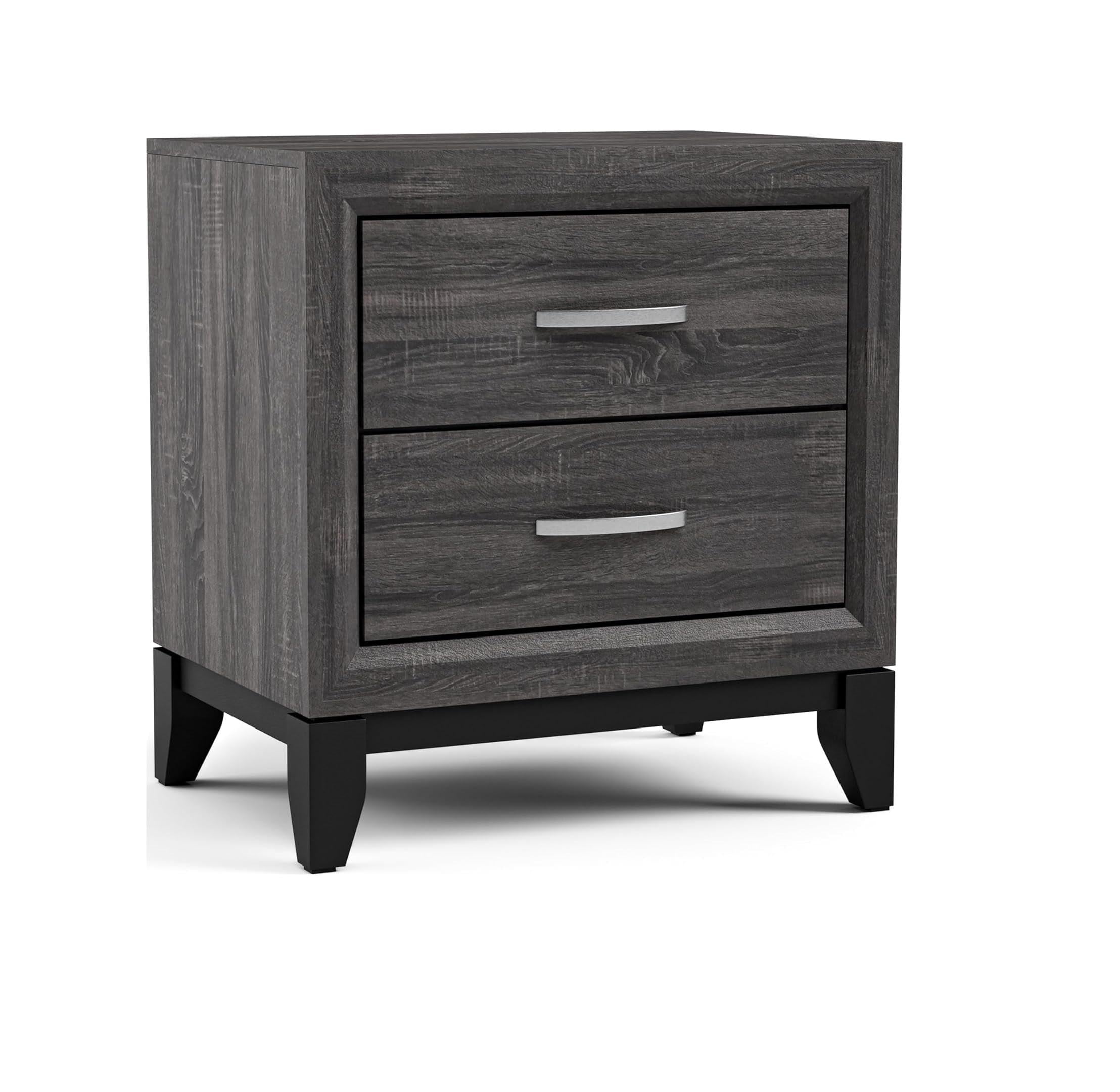 Two Tone Nightstand with Two Drawers for Bedroom.