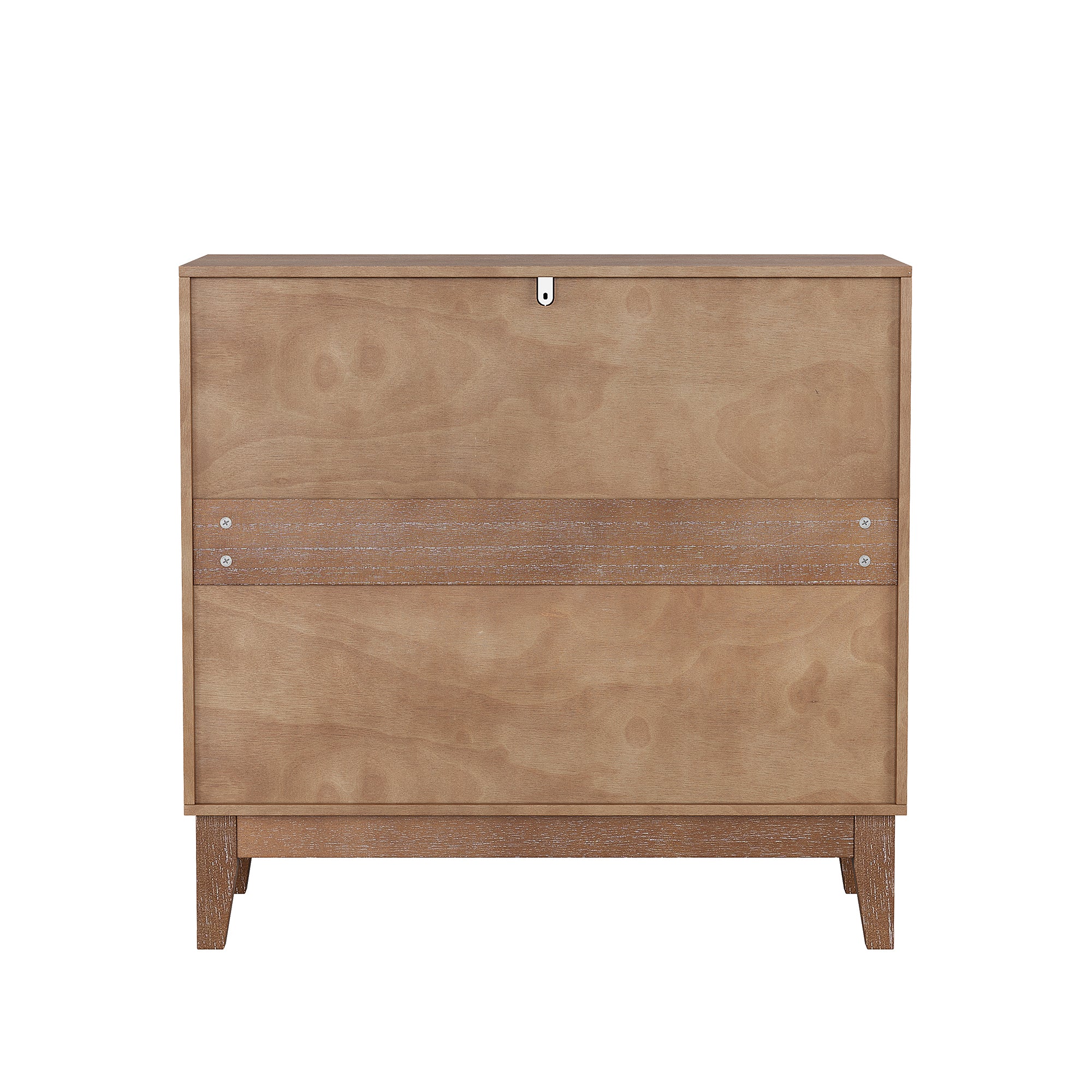 Geometric Sideboard Tangerine Walnut - 31.5" Storage Unit rear view showing plain wood back panel and sturdy construction.