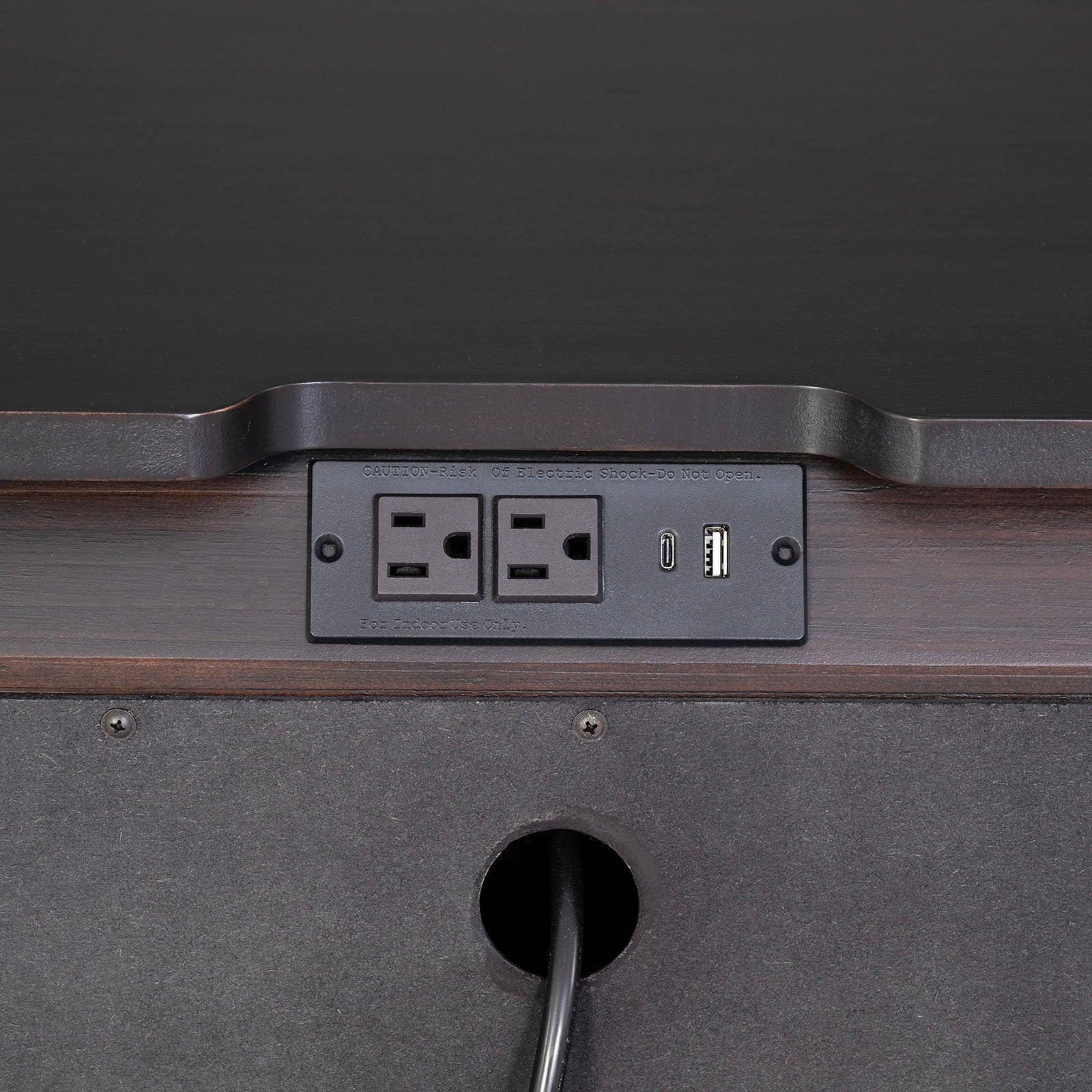 Mid-Century Modern Nightstand with USB Charging Port.