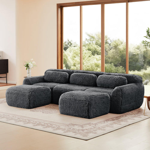 Modular Sofa with Chaise - Dark Grey.
