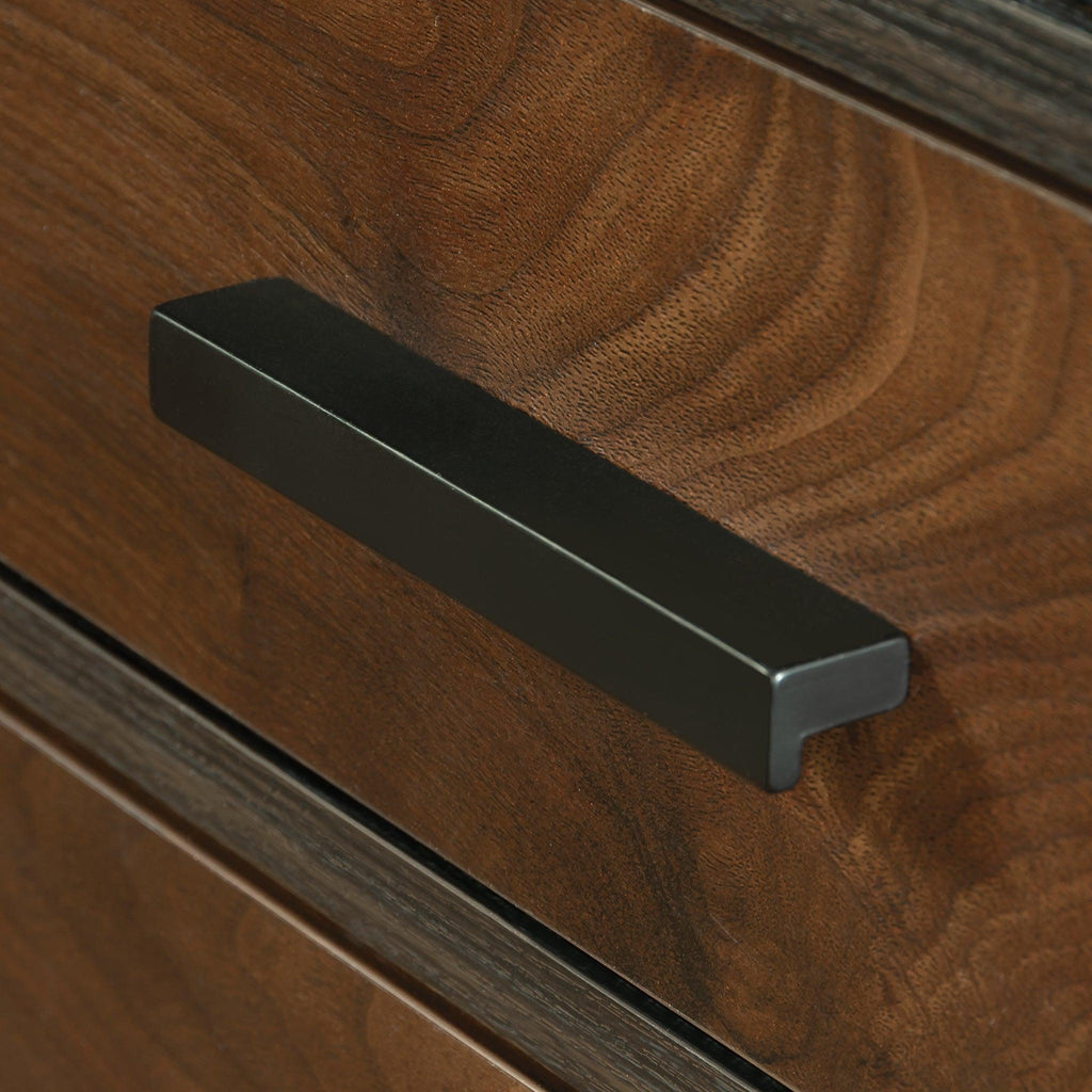 L-Shaped Desk with 2 Drawers and Cubbyholes.