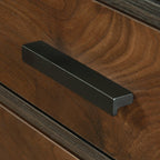 L-Shaped Desk with 2 Drawers and Cubbyholes.