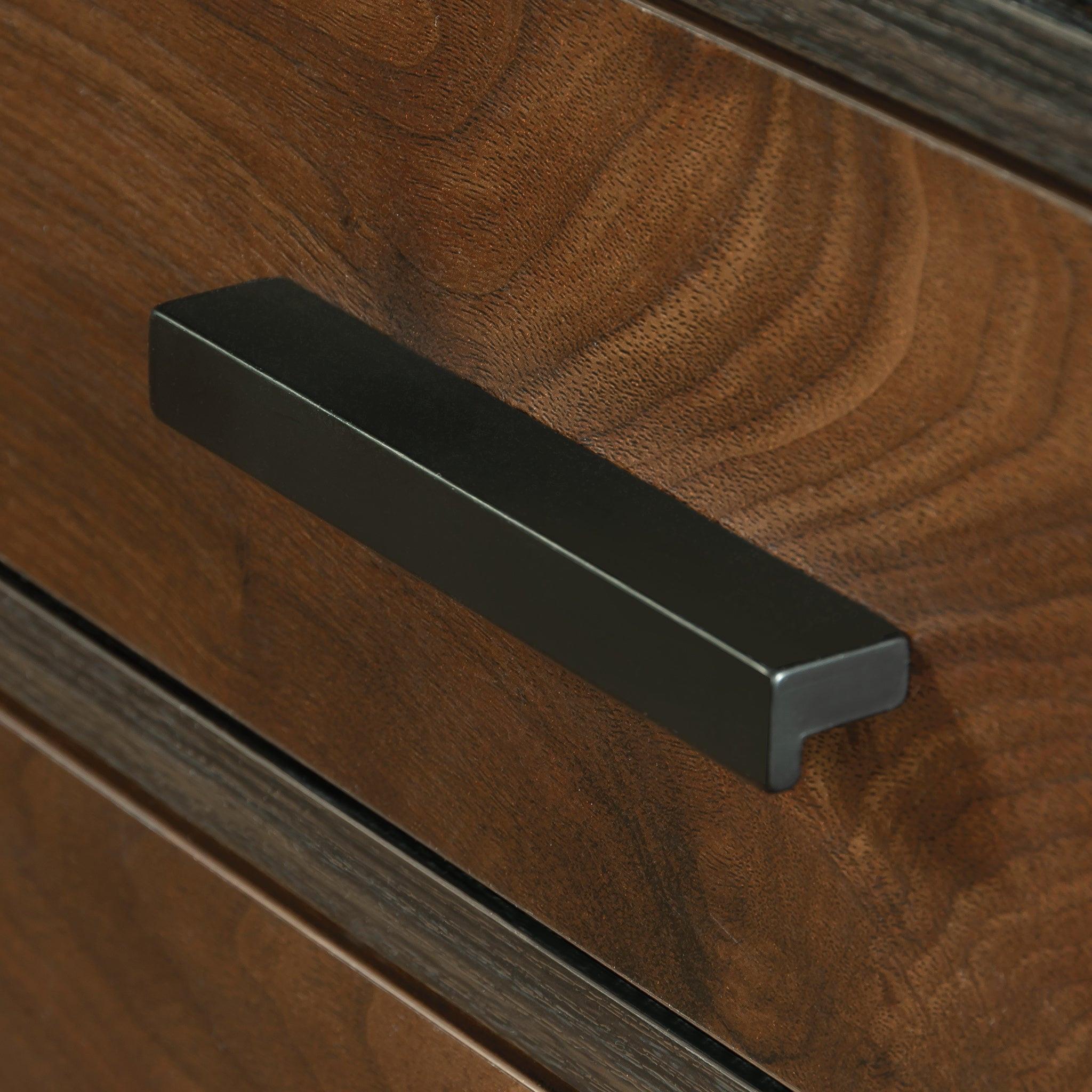 L-Shaped Desk with 2 Drawers and Cubbyholes.