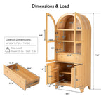 K&K Arched Kitchen Pantry Cabinet for Storage & Organization.