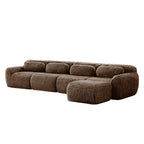 Modular Plush Fabric Sectional Sofa - No Assembly.