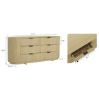 Olivia 71' Dresser in Natural Oak (6-Drawer)