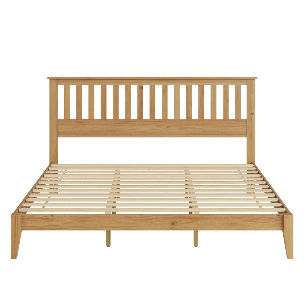 Malinda Mission Style King Panel Bed with Wood Construction.