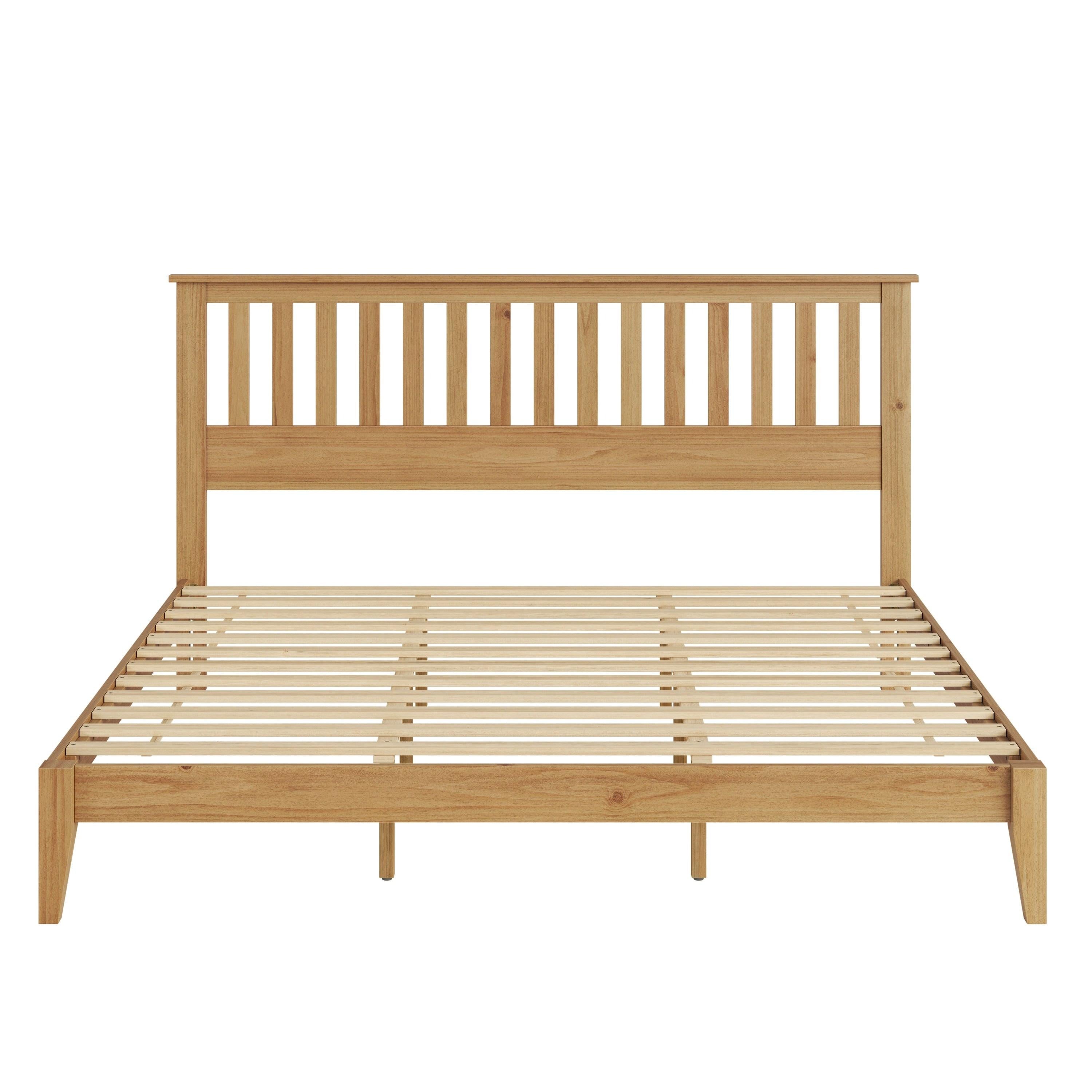 Malinda Mission Style King Panel Bed with Wood Construction.