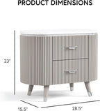 Light Gray Nightstand with Dovetail Drawers.