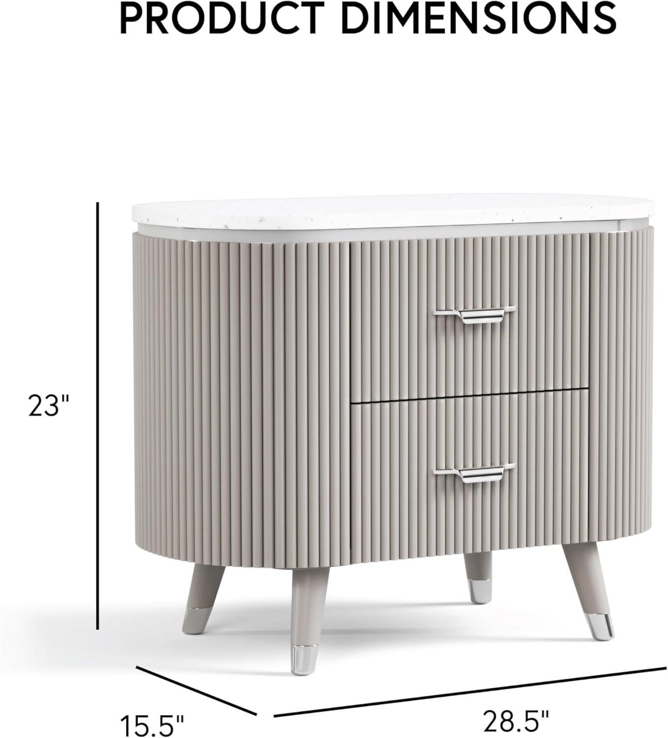 Light Gray Nightstand with Dovetail Drawers.
