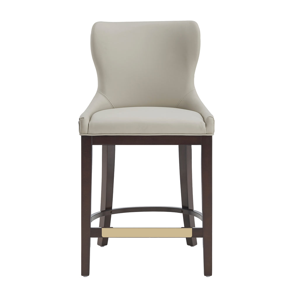 Blair Stone Leatherette Counter Stool with Beech Wood Legs