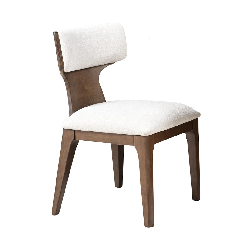 Contemporary Dining Chairs - Brown 2pc Set featuring curved backrest and upholstered seat, ideal for modern interiors.