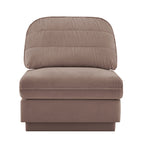 Celena Armless Chenille Accent Chair in Rose Dust