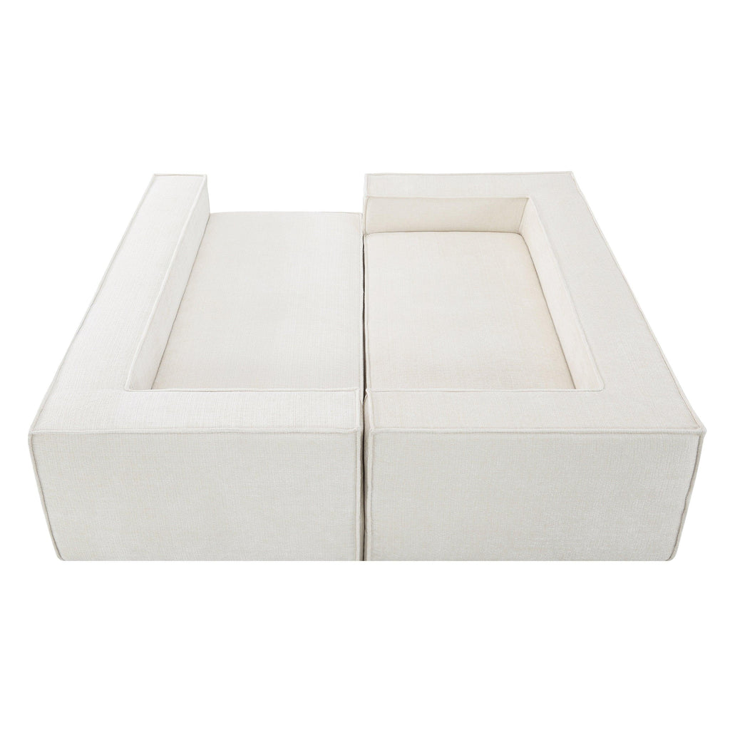 Minimalist Modular Sectional Sofa with Wrinkle-Resistant Fabric.
