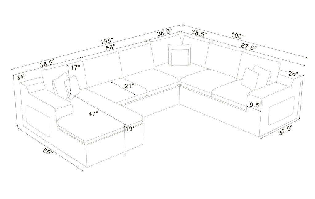 Upholstered Full Compressed Sectional for Instant Comfort.