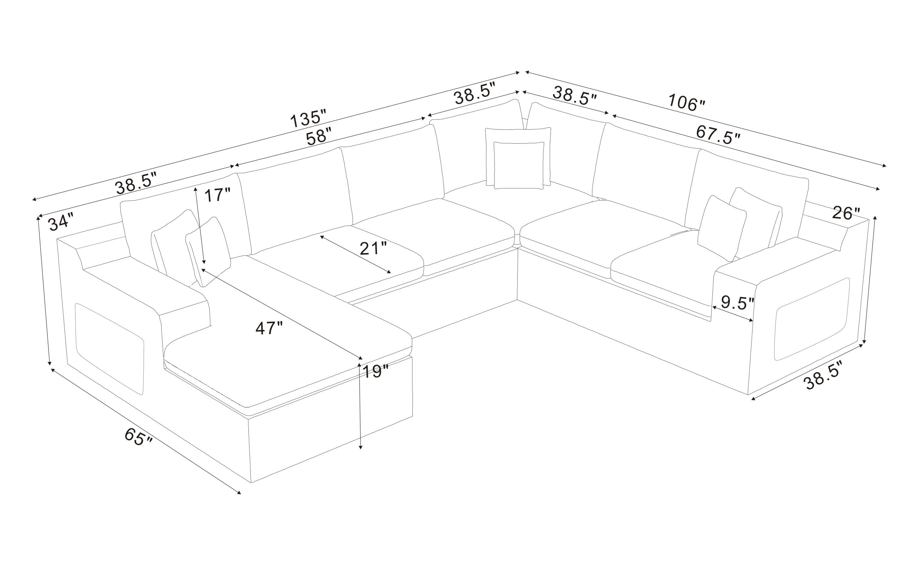 Upholstered Full Compressed Sectional for Instant Comfort.