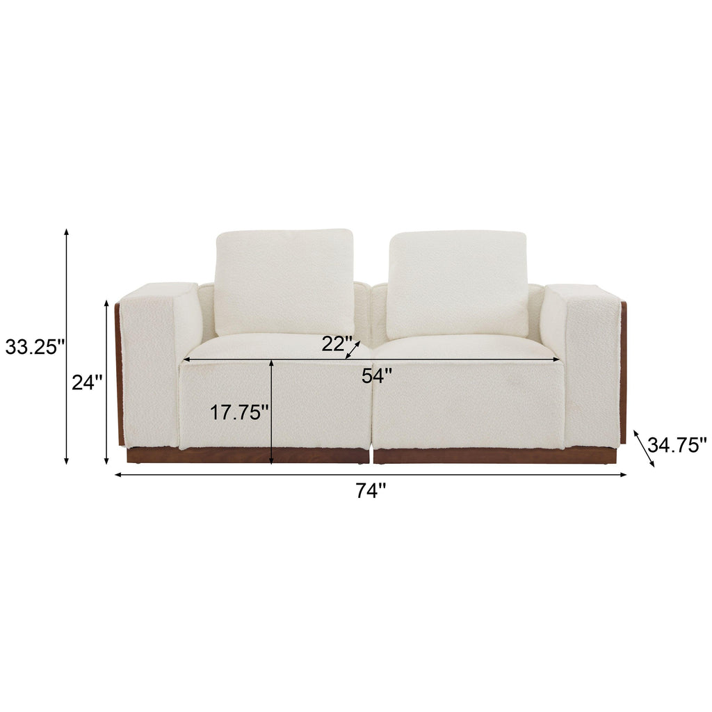 CHITA Modular Sectional Sofa 2-Seater in Beige.