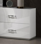 Modern White Nightstand with Storage for Bedroom.