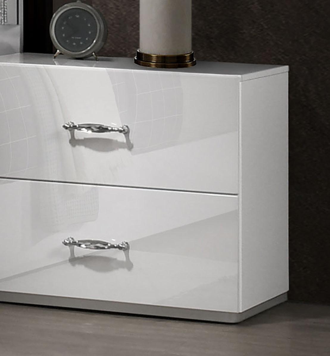 Modern White Nightstand with Storage for Bedroom.