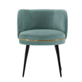 Kaya Wood Velvet Dining Chair in Mint Green