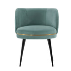 Kaya Wood Velvet Dining Chair in Mint Green