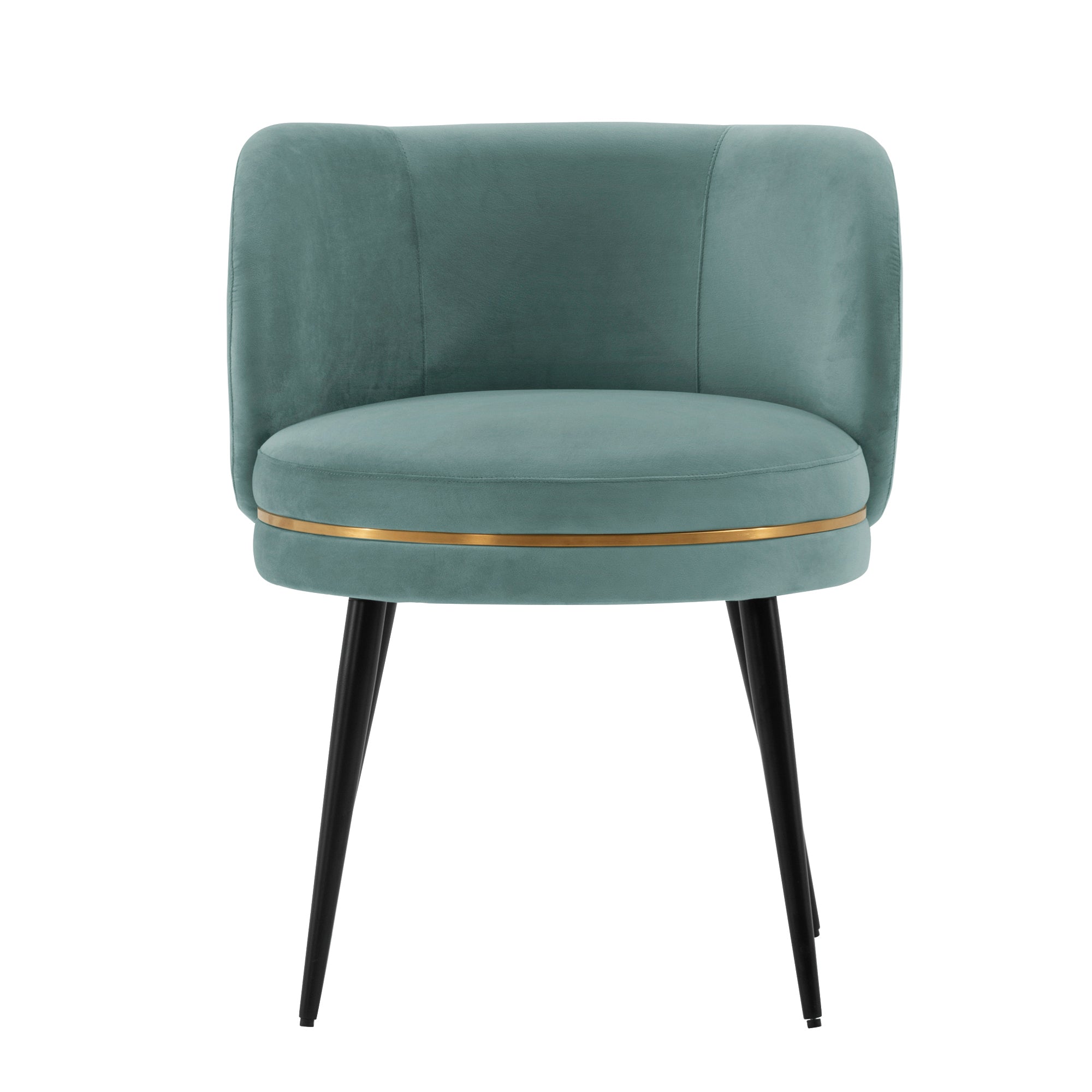 Kaya Wood Velvet Dining Chair in Mint Green