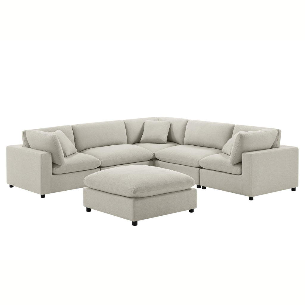 Cassandra Modular 6-Piece Sectional in Beige.