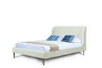 Heather Upholstered Velvet Full Bed in Cream and Gold