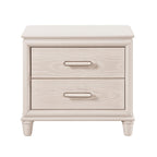 Modern Two-Drawer Nightstand with USB Ports for Bedroom.