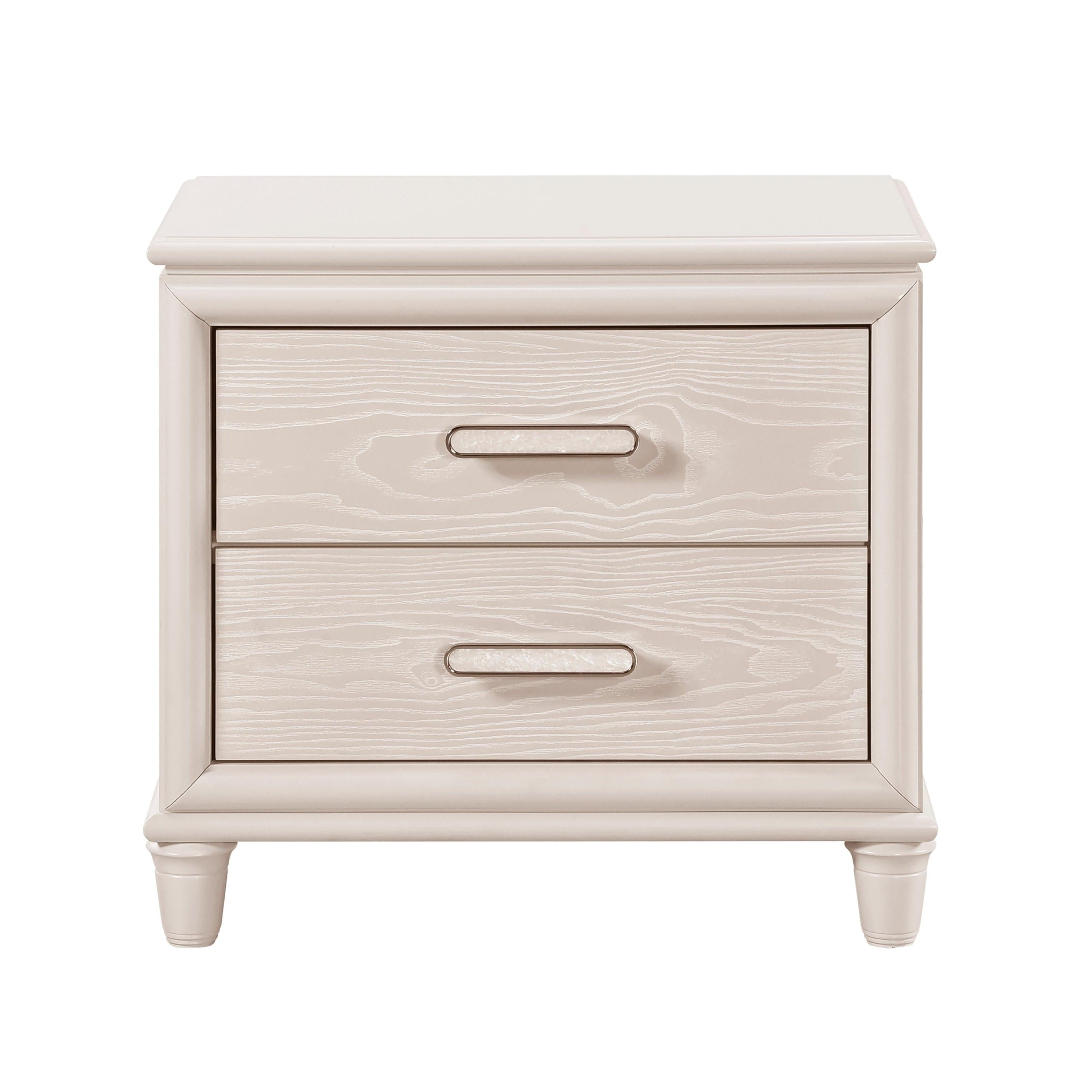 Modern Two-Drawer Nightstand with USB Ports for Bedroom.