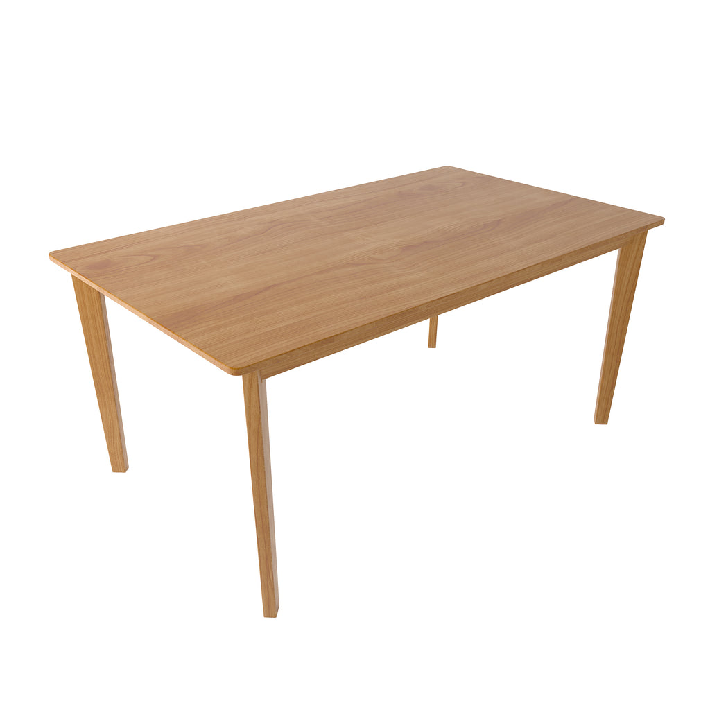 Solid wood dining table with smooth rectangular top and tapered legs, part of the Solid Wood Dining Table Set - 4 Chairs.