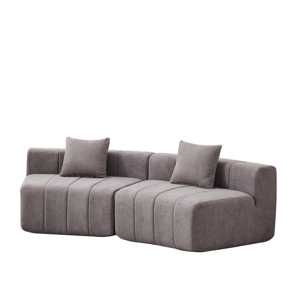 Curved Sectional Sofa with 2 Pillows for Any Space.