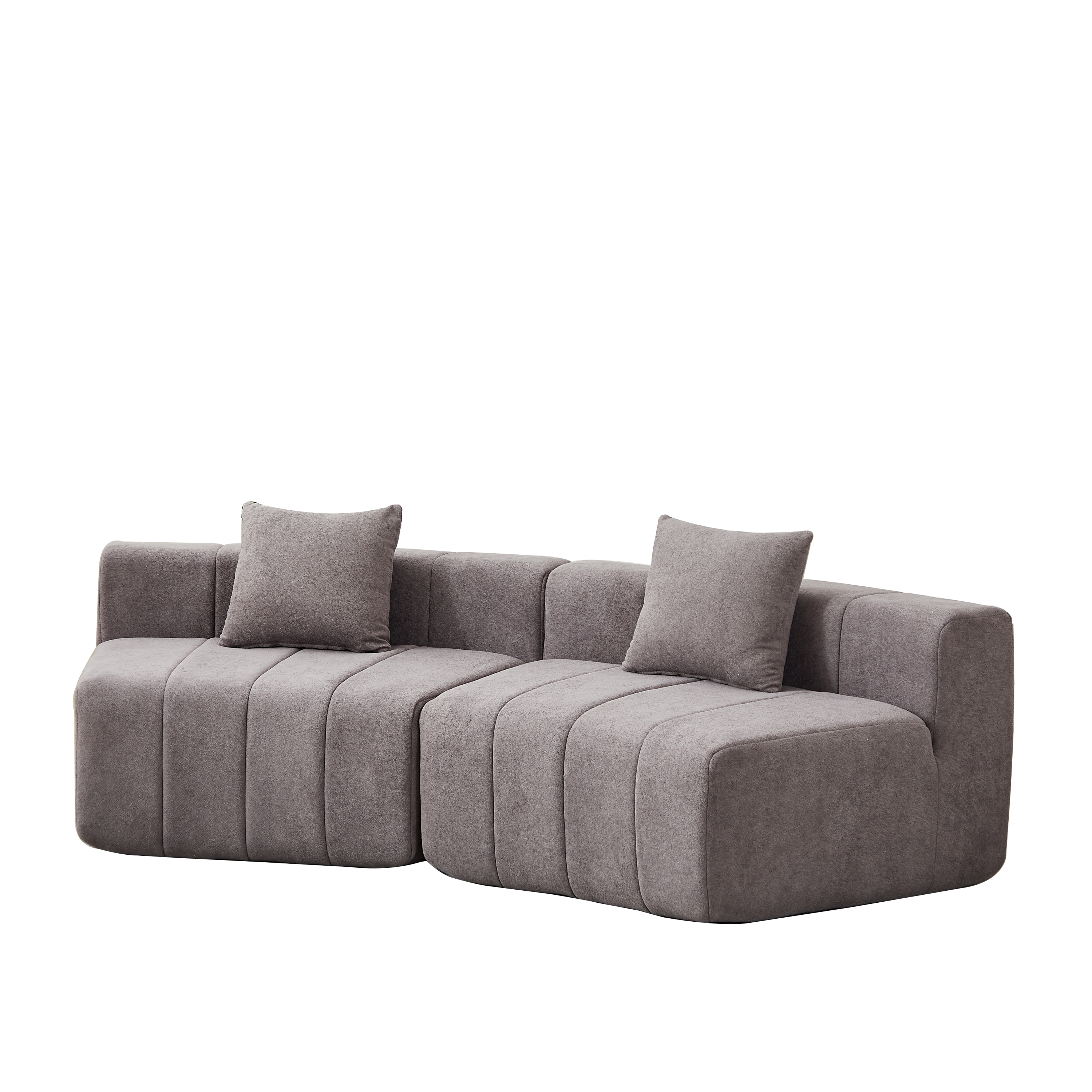 Curved Sectional Sofa with 2 Pillows for Any Space.
