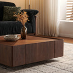 Square Walnut Coffee Table for Living Room.