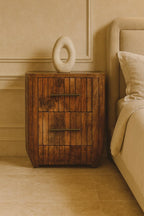 Solid Wood Bedside Table with Drawers for Bedroom.
