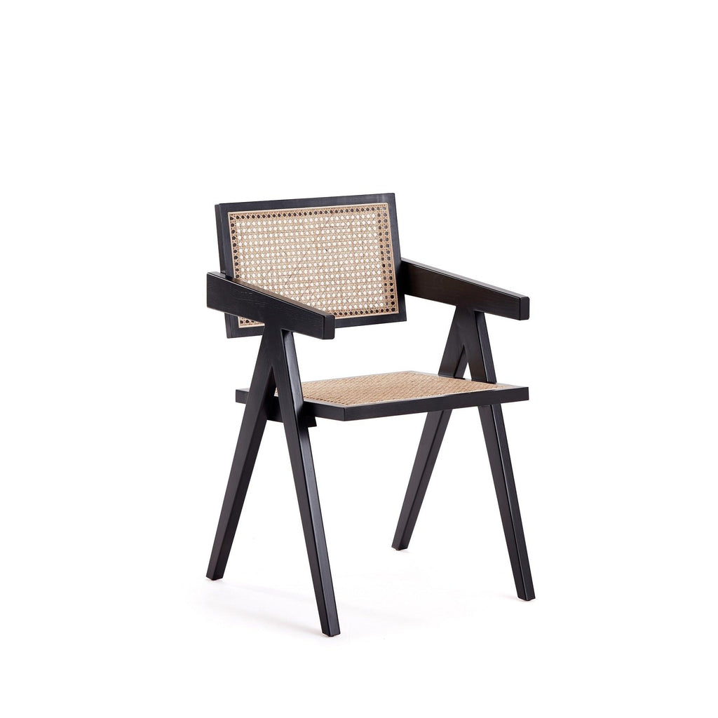 Hamlet Wood Armchair in Black and Natural.