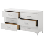 White 6-Drawer Dresser – Modern Bedroom Storage.