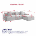 114-inch Modular Corduroy Sofa – Flexible Design & Comfort.