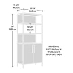 Brown Bookcase with Doors - 5 Shelves for Storage.