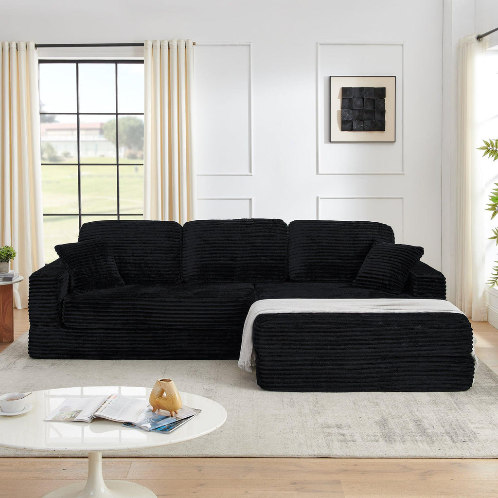 Modern Modular Sectional Sofa in Black.