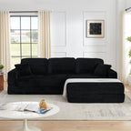 Modern Modular Sectional Sofa in Black.
