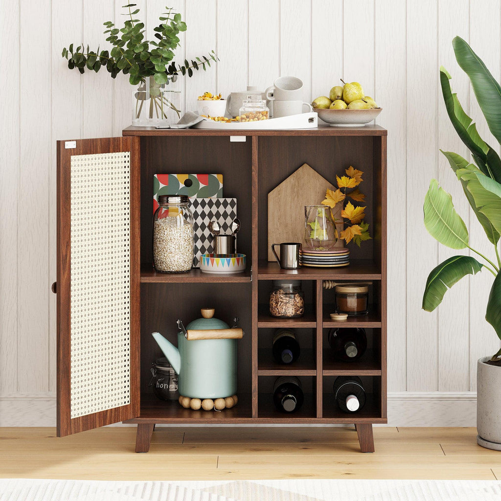 Wine Bar Cabinet with Storage – 34 Inch Sideboard.