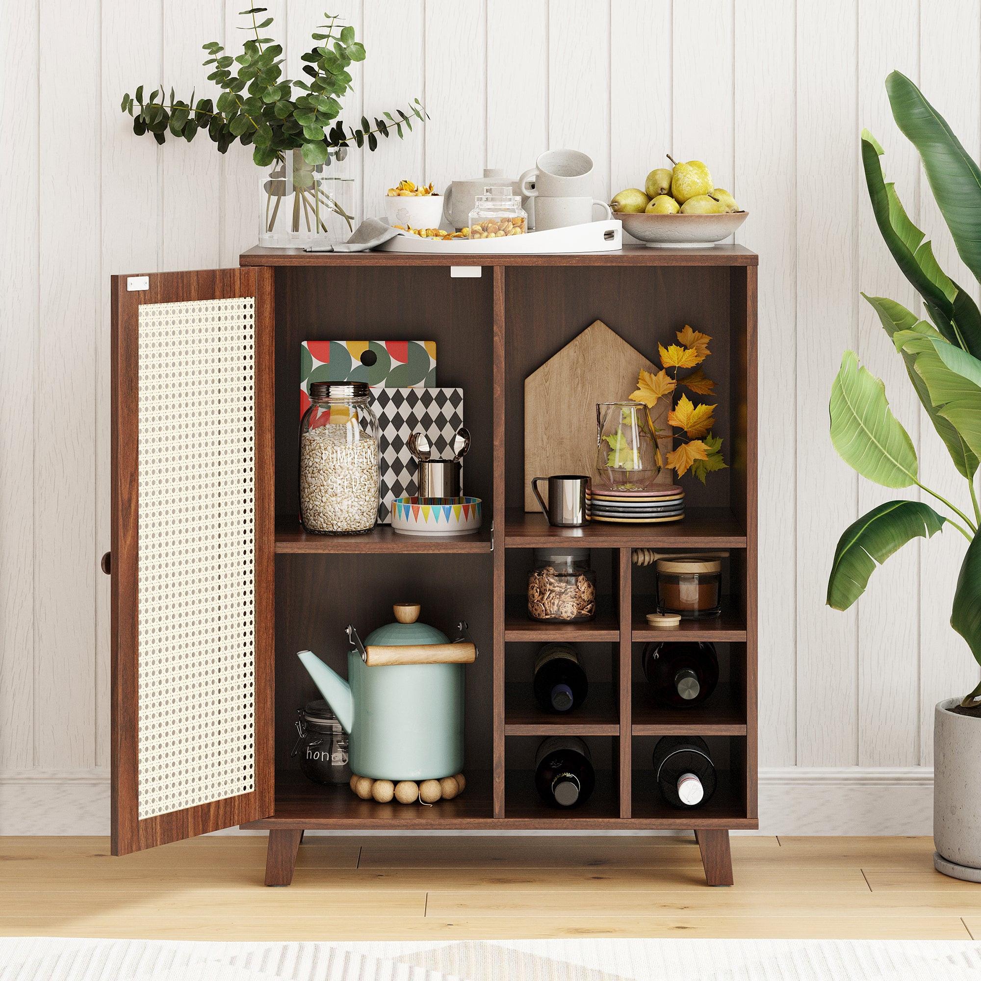 Wine Bar Cabinet with Storage – 34 Inch Sideboard.