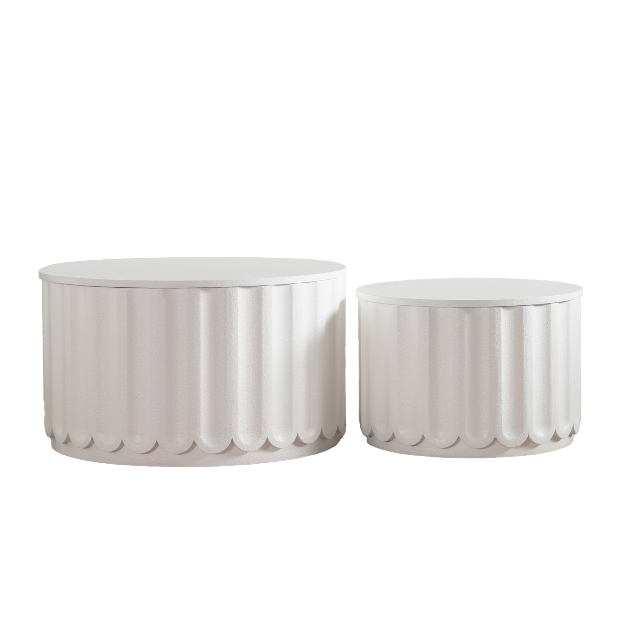 Round Storage Table Set for Elegant Living Rooms.