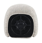 Brown Swivel Chair with Boucle Upholstery.