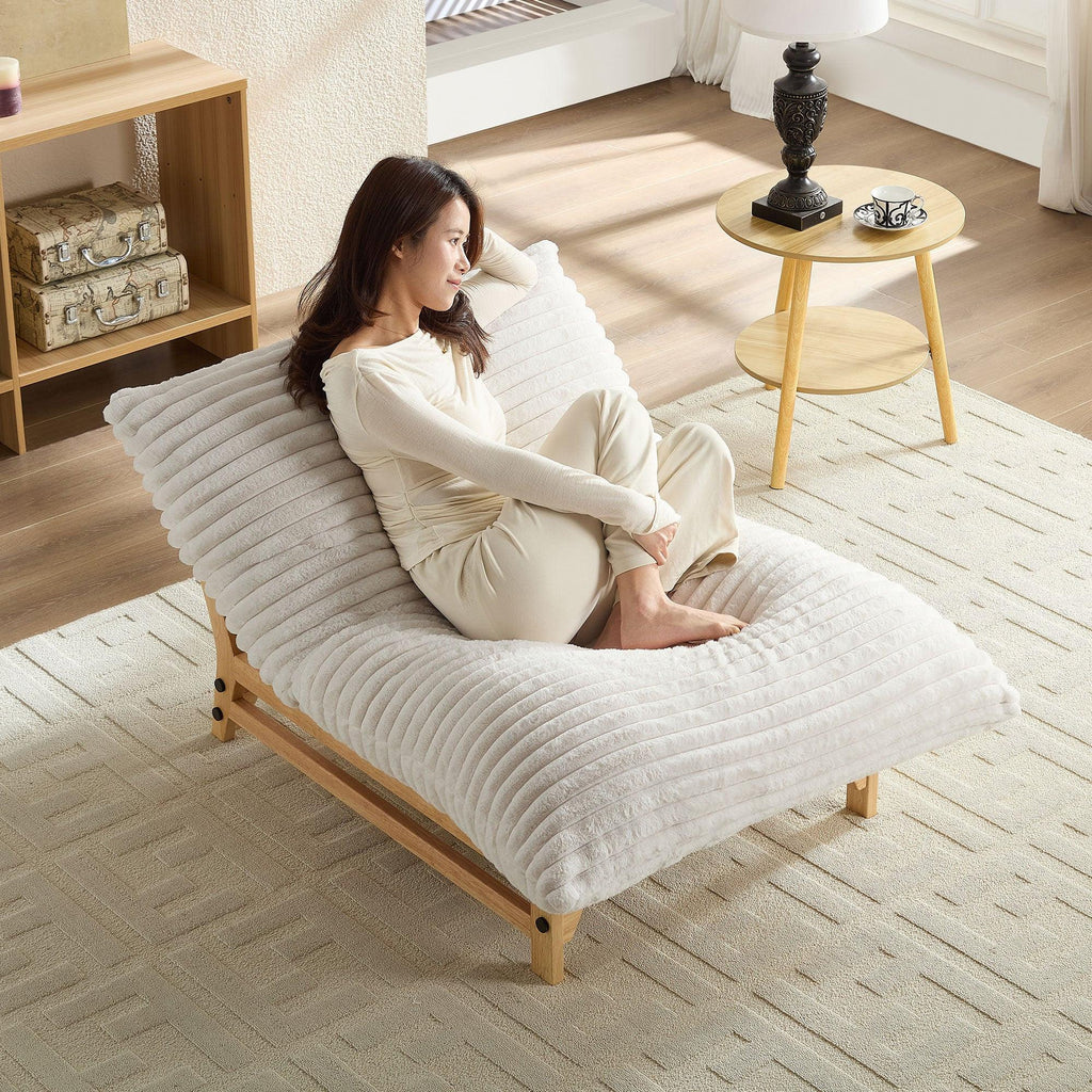 Corduroy Armless Lazy Sofa for Living Rooms & Bedrooms.