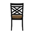 7pc Dining Set with Storage - 2-Tone Black Brown Finish.