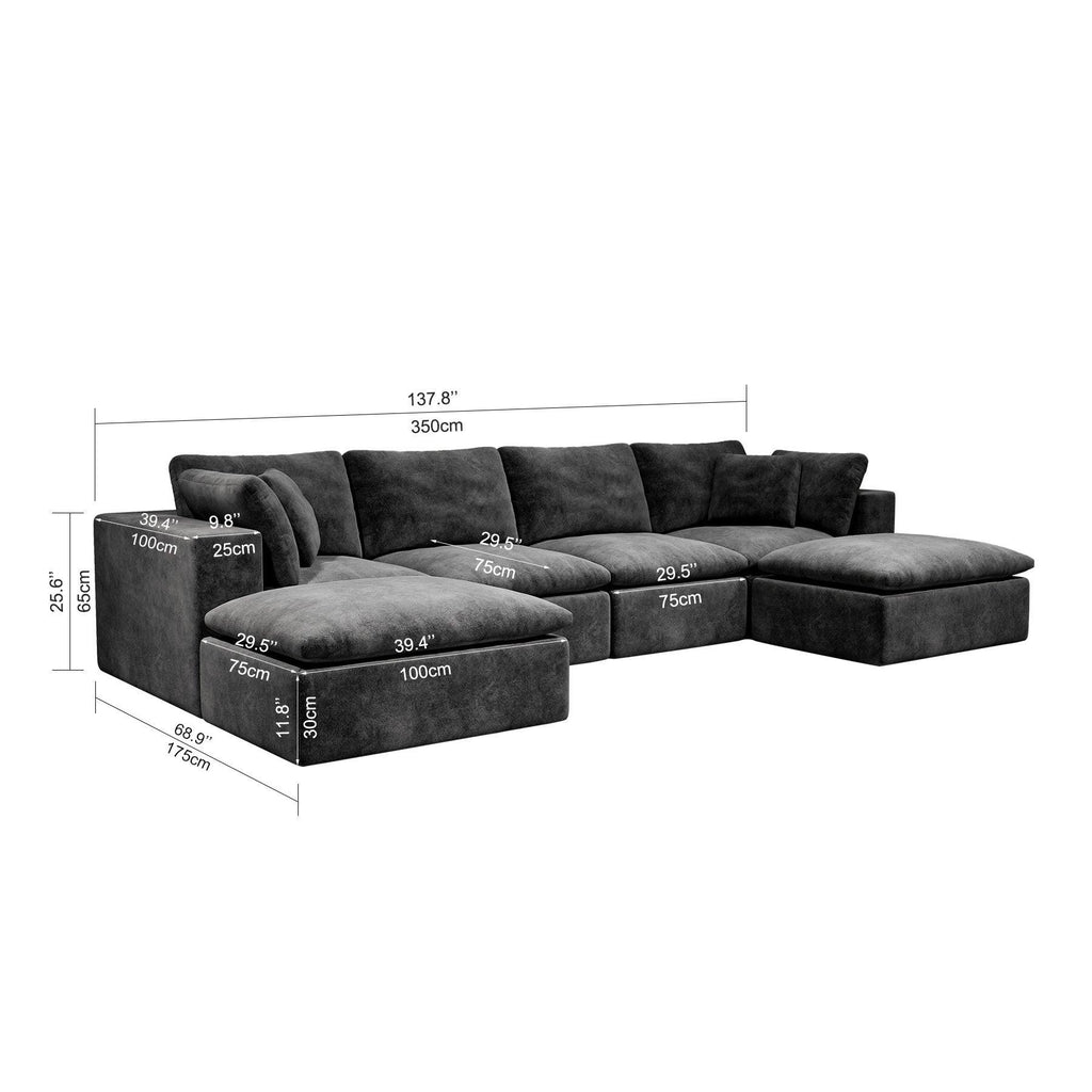 Modular Sectional Sofa Grey - Comfy & Stylish Couch.