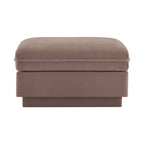 Celena Rectangular Chenille Ottoman in Rose Dust - 33 Inch