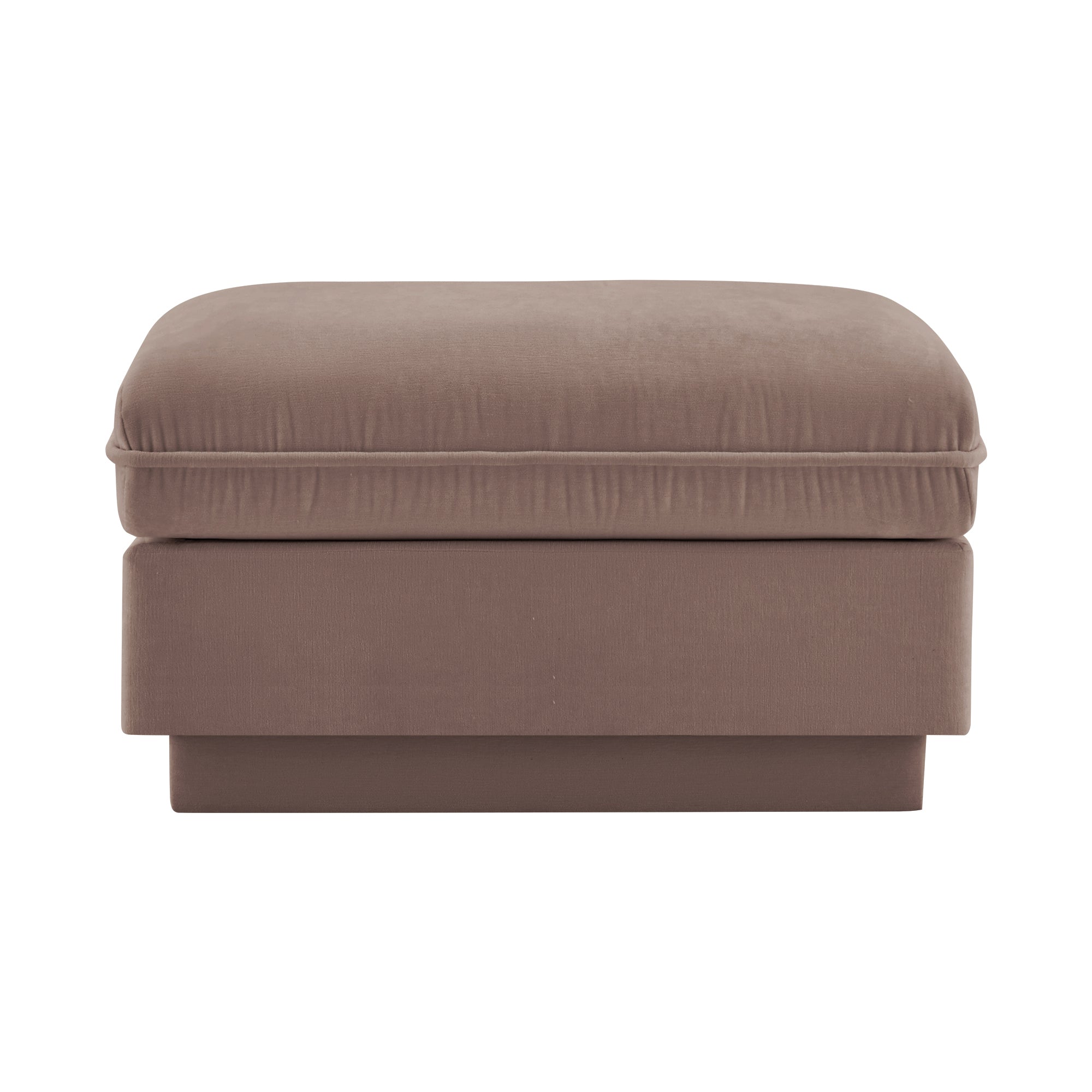 Celena Rectangular Chenille Ottoman in Rose Dust - 33 Inch